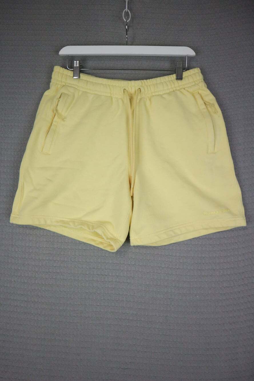 Adidas x Pharrell Williams Humanrace Yellow Sweat Shorts Mens Size M Drawstring